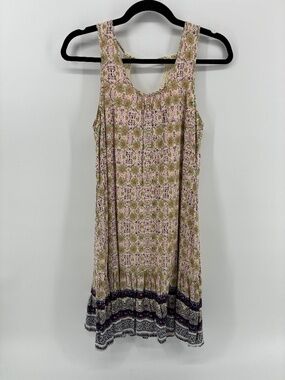 Doe & Rae Pink Ruffled Tiered Halter Sundress